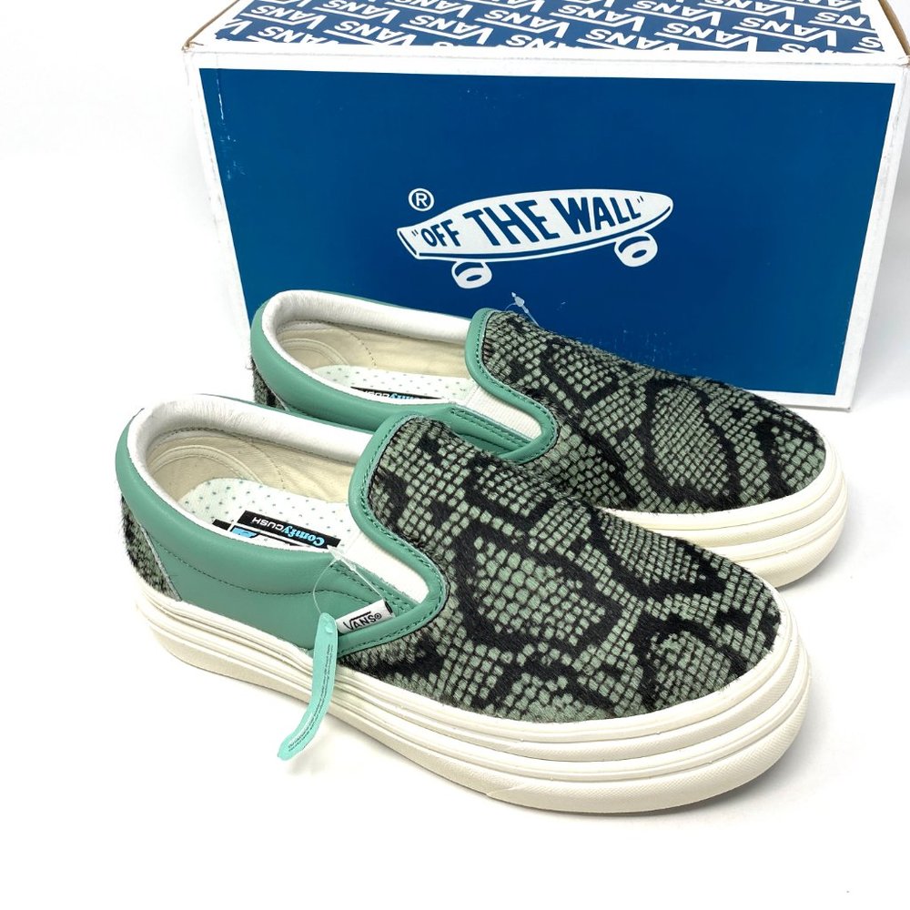 VANS PLATFORM Super Comfy Cush Crème Mint Leather Shoes Low Women's VN0A4U3I26G - Picture 7 of 11